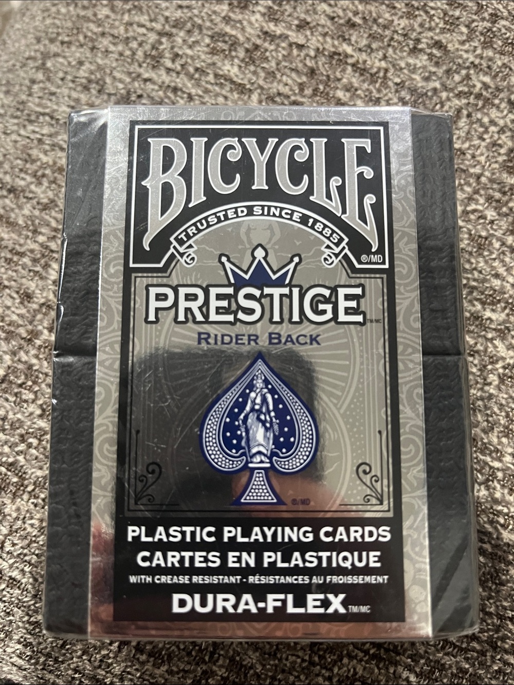 Prestige Rider Back Plastic Playing Cards — Black